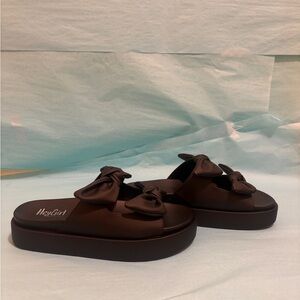 Hey Girl Corky’s Black Bow Platform Slides